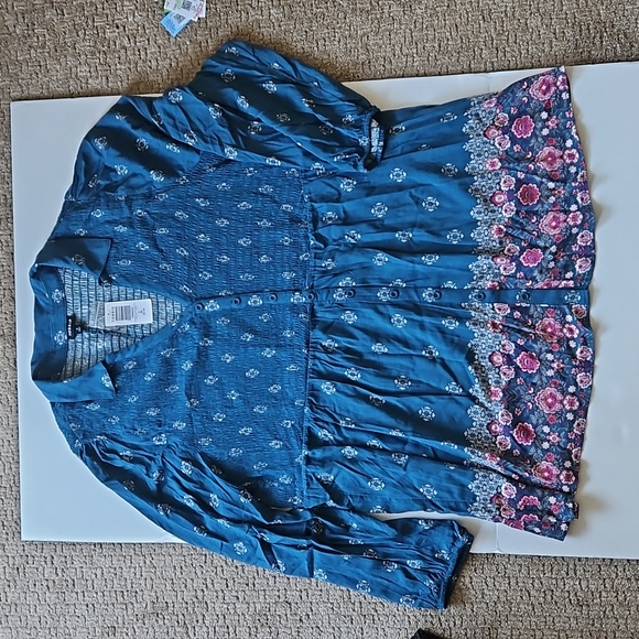 TORRID Bohemian Peasant Floral Blouse Top Sz 3x 24/26 - Picture 1 of 14